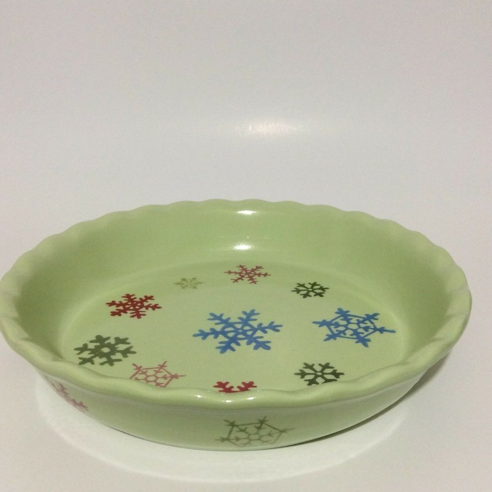 Nantucket Pie Plate Scalloped Edge 10" Dish Green